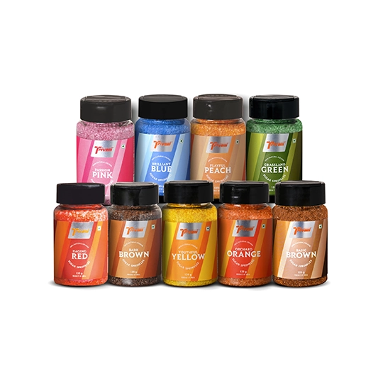 NATURAL COLOURED SUGAR (PACK OF 9)